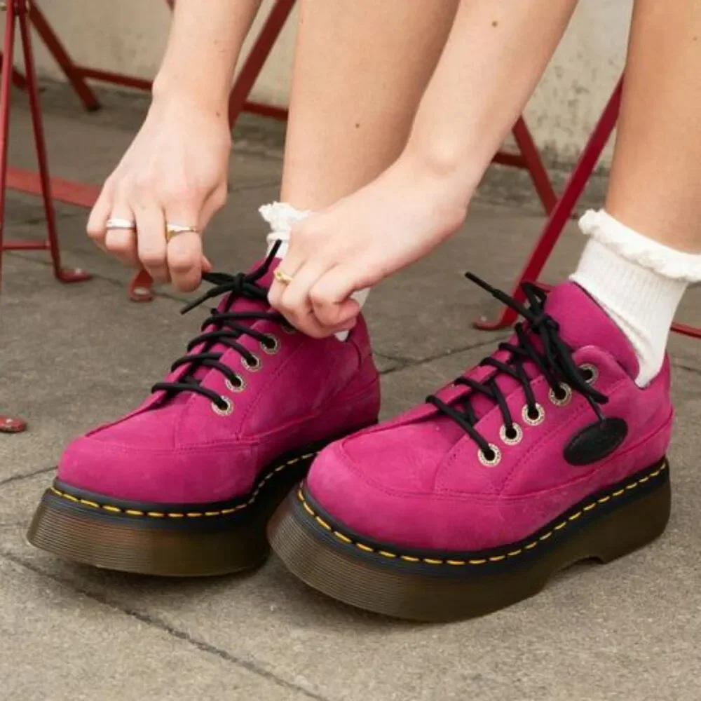 Dr. Martens Buzz 5i Fuchsia Pink Milled Nubuck WP Leather Lace-Up Shoes UK 7 NIB - Picture 13 of 14
